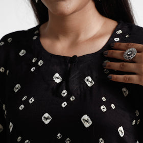 Buy Bandhani Tie-Dye Cotton A-Line Kurta for Women