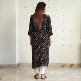  Bandhani Tie-dye Cotton Long Straight Kurta for Women