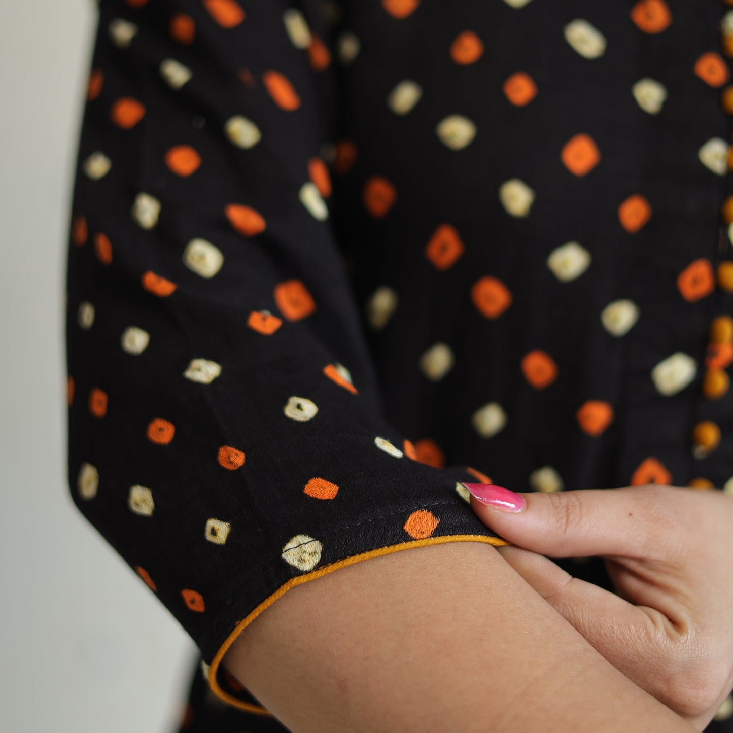  Bandhani Tie-dye Cotton Long Straight Kurta for Women