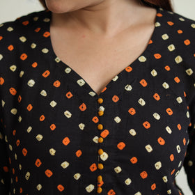  Bandhani Tie-dye Cotton Long Straight Kurta for Women