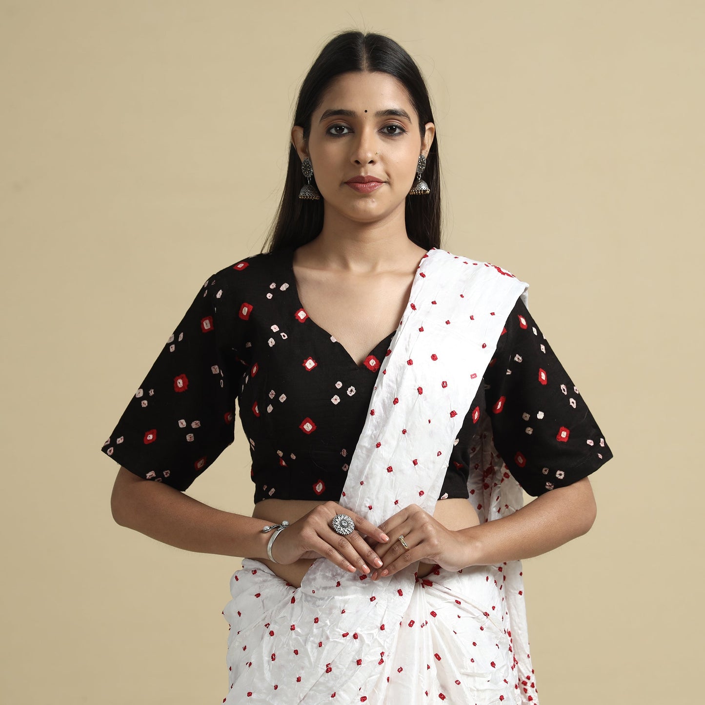 Buy Bandhani Tie-Dye Cotton Stitched Blouse Online at iTokri.com