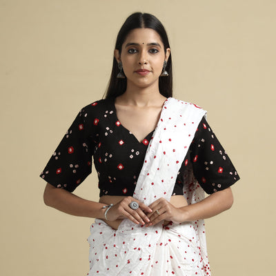 Buy Bandhani Tie-Dye Cotton Stitched Blouse Online at iTokri.com
