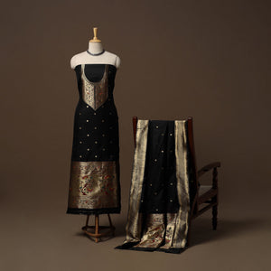 Bangalore silk paithani 3pc unstitched dress material 03