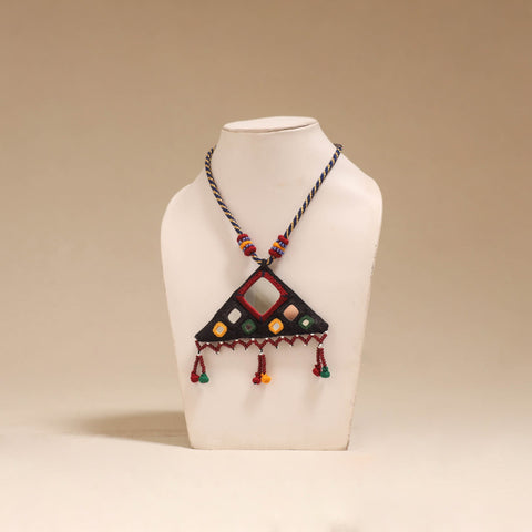 Banjara embroidery mirror & bead work handmade necklace 04