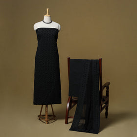 Barmer applique cut work cotton 3pc unstitched dress