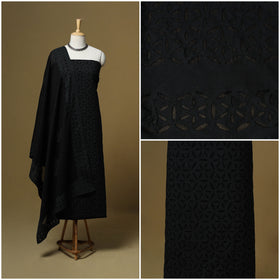 Barmer applique cut work cotton 3pc unstitched dress