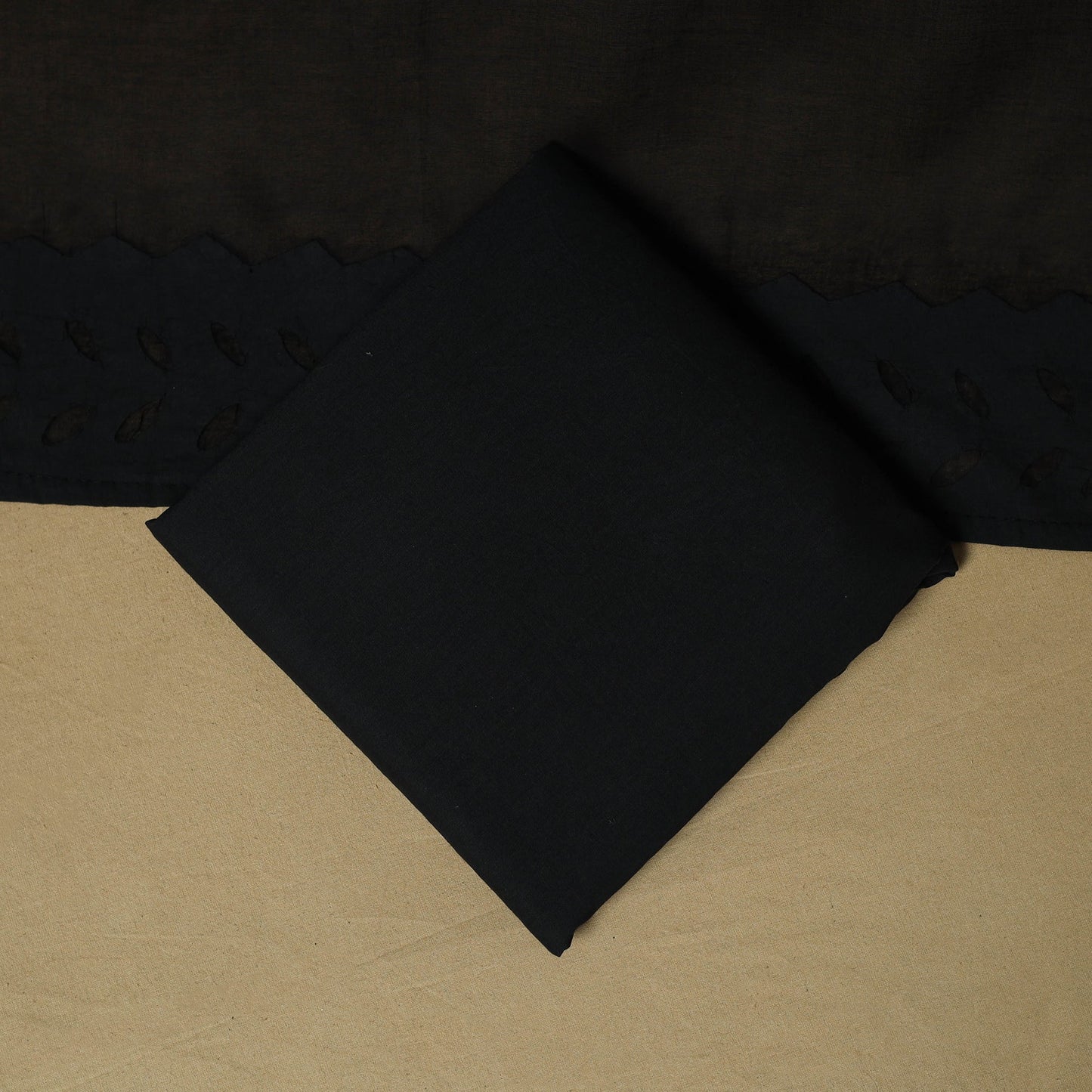 Barmer applique cut work cotton 3pc unstitched dress