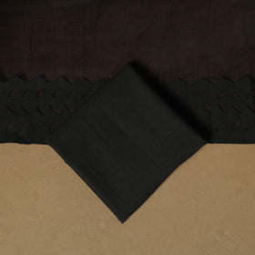 Black - barmer cut work cotton applique 3pc unstitched