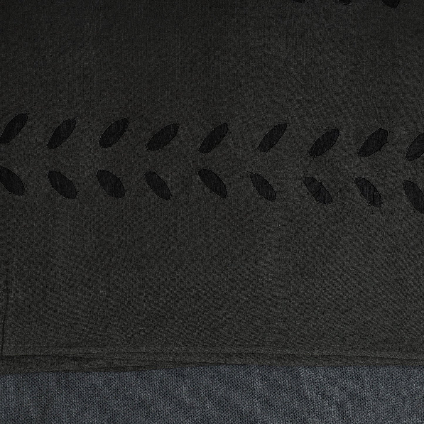 Black - 3pc cut work cotton barmer applique unstitched