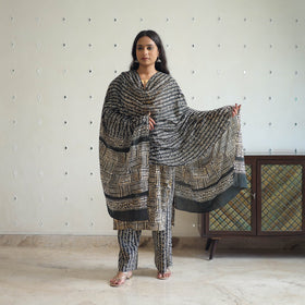 Buy Black Batik Print Kurti Set – Cotton Suit Online