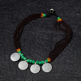  Bead & Coin Work Handmade Baiga Tribal Necklace 