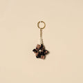 Beaded fabart flower keychain 13 - handcrafted