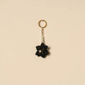 Beaded fabart flower keychain 21 - handcrafted