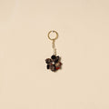 Beaded fabart flower keychain 22 - handcrafted
