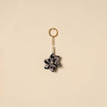 Beaded fabart flower keychain 35 - handcrafted