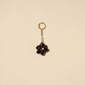 Beaded fabart flower keychain 38 - handcrafted