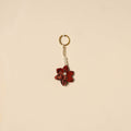 Beaded fabart flower keychain 43 - handcrafted