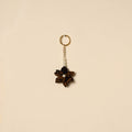 Beaded fabart flower keychain 44 - handcrafted