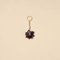 Beaded fabart flower keychain 46 - handcrafted