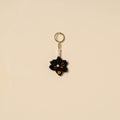 Beaded fabart flower keychain 61 - handcrafted