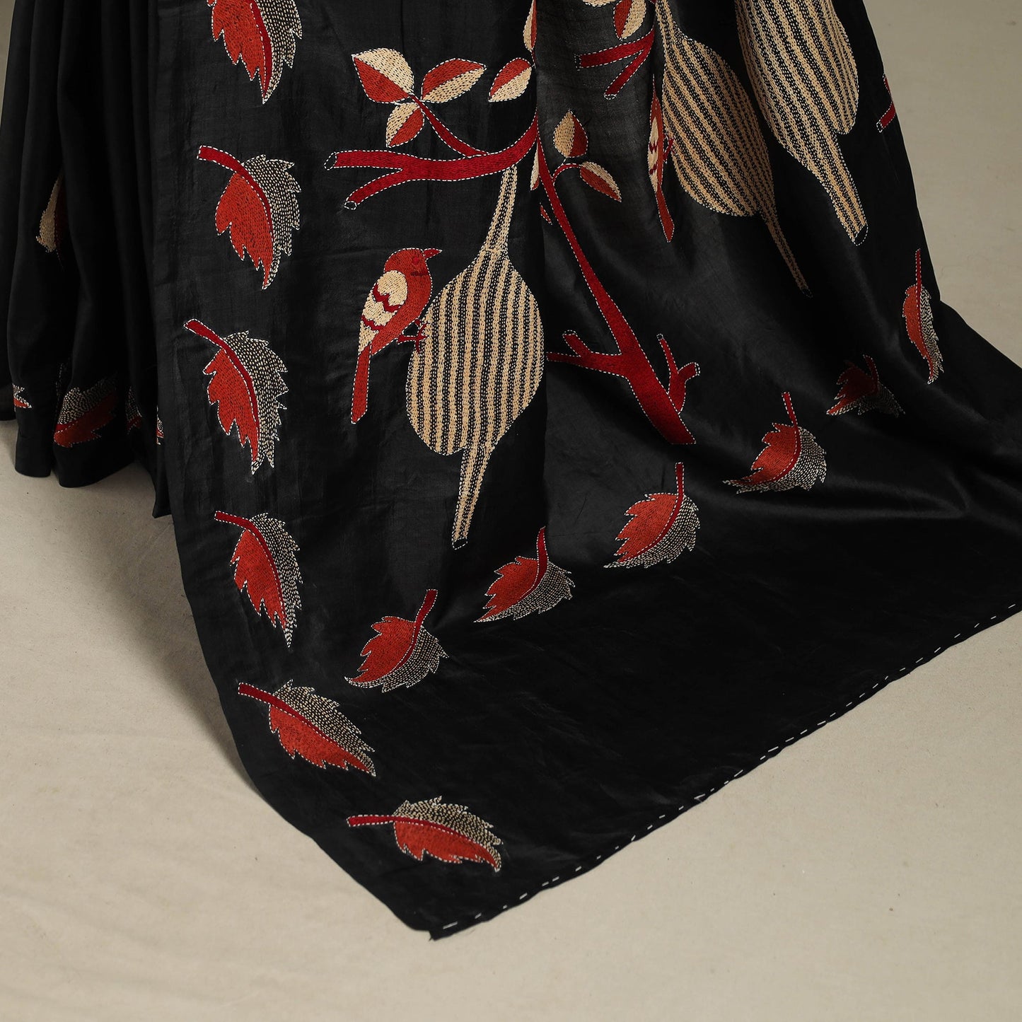 Black - bengal hand embroidery banarasi silk handloom