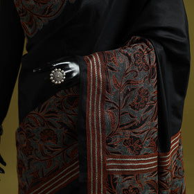 Bengal hand embroidery bangalore silk handloom kantha saree