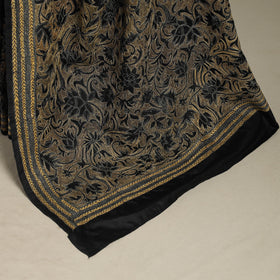 Black - bengal hand embroidery bangalore silk handloom
