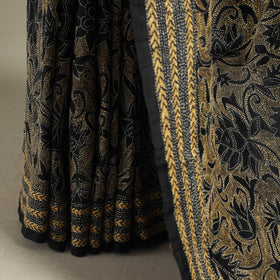 Black - bengal hand embroidery bangalore silk handloom