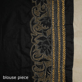 Black - bengal hand embroidery bangalore silk handloom