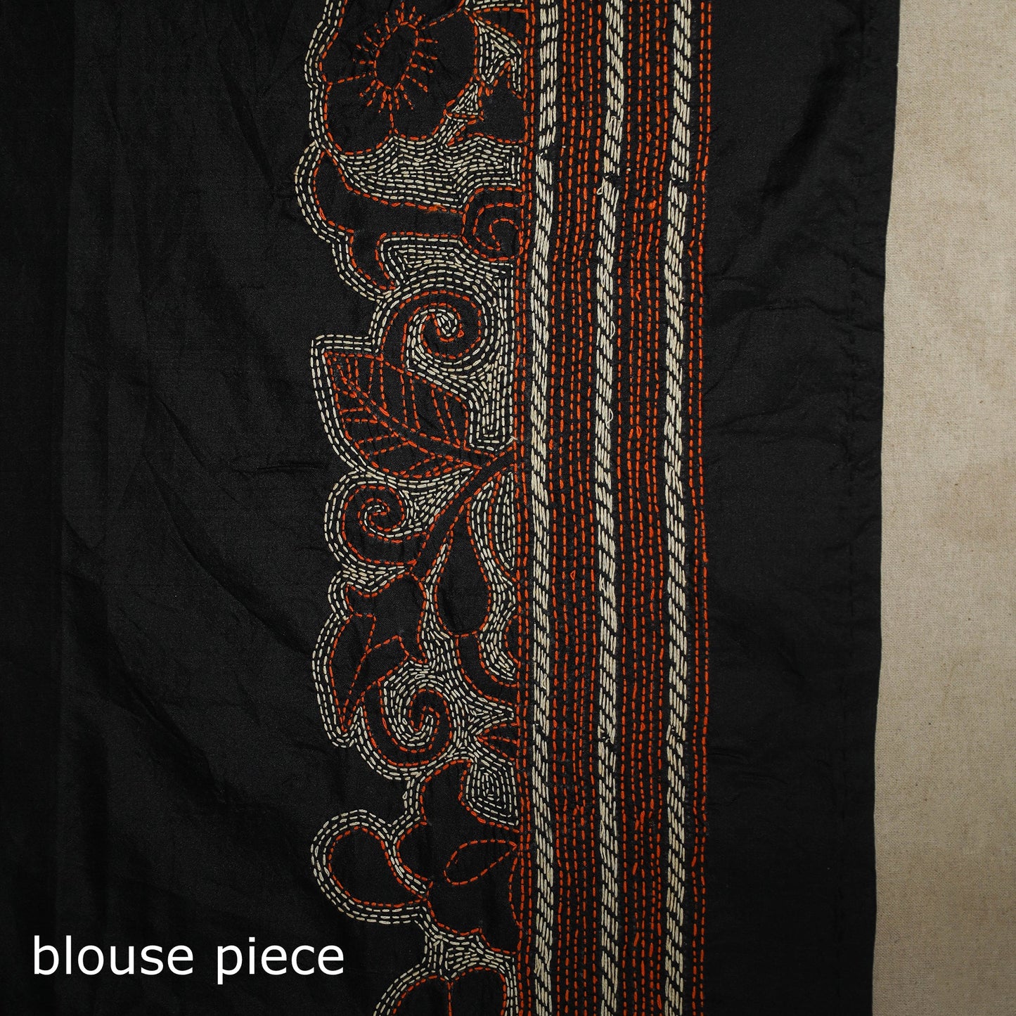 Black - bengal hand embroidery bangalore silk handloom