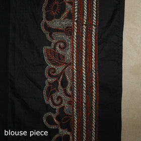 Black - bengal hand embroidery bangalore silk handloom