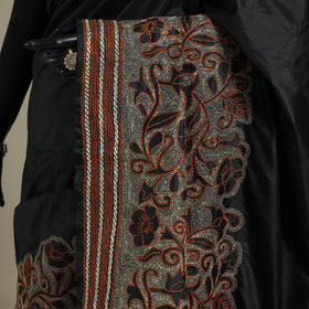 Black - bengal hand embroidery bangalore silk handloom