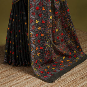 Bengal hand embroidery silk cotton chapa work kantha saree