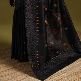 Bengal hand embroidery silk nakshi kantha saree 54