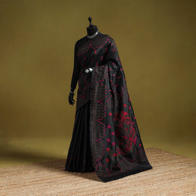 Bengal hand embroidery silk nakshi kantha saree 55