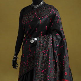 Bengal hand embroidery silk nakshi kantha saree 55