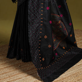 Bengal hand embroidery silk nakshi kantha saree 56