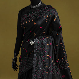 Bengal hand embroidery silk nakshi kantha saree 56