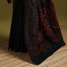 Bengal hand embroidery silk nakshi kantha saree 59