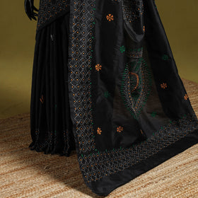 Bengal hand embroidery silk nakshi kantha saree 60