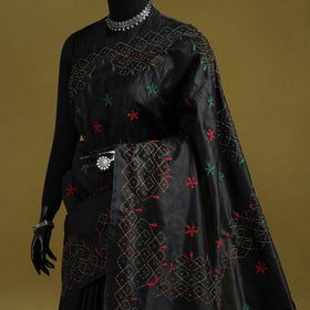 Bengal hand embroidery silk nakshi kantha saree 61