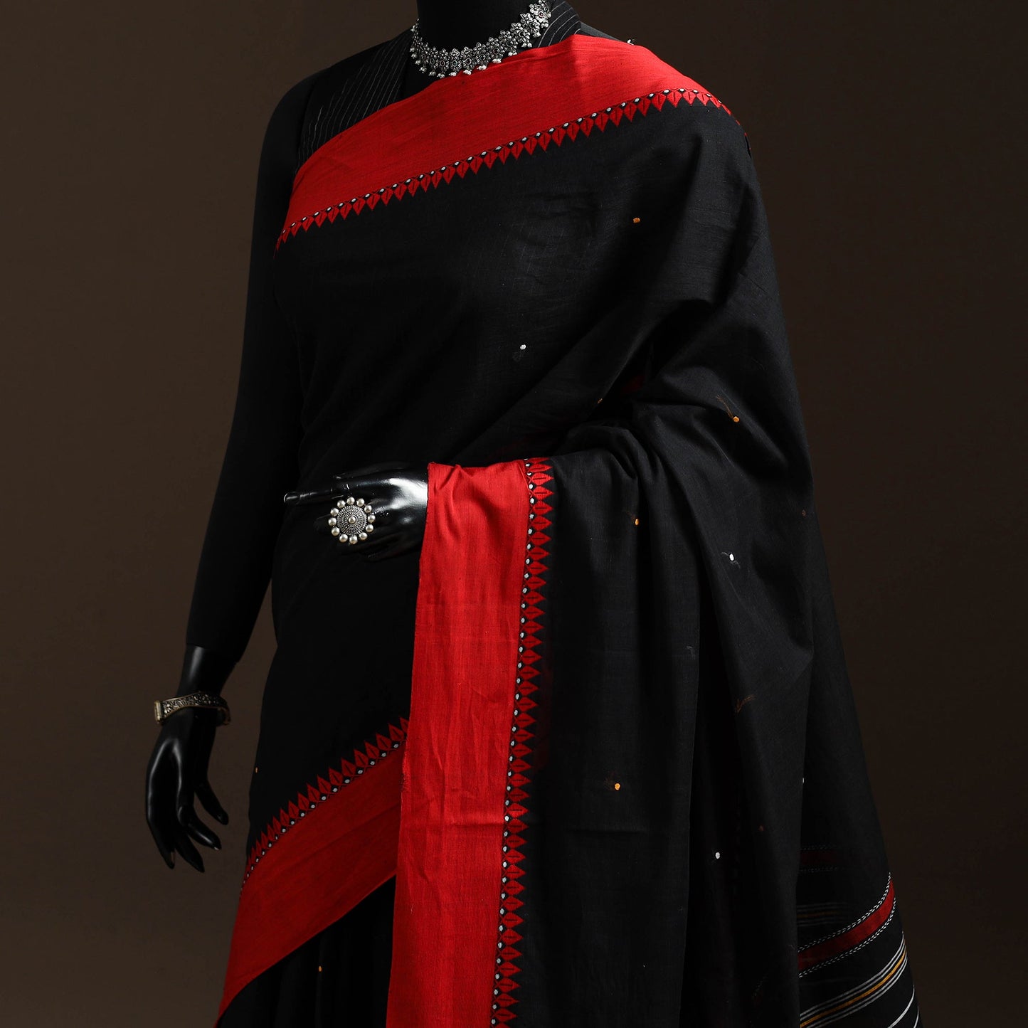 Black - bengal handwoven cotton begumpuri saree 02