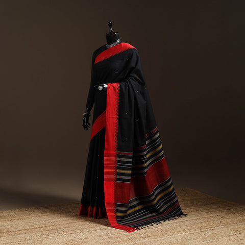 Black - bengal handwoven cotton begumpuri saree 02
