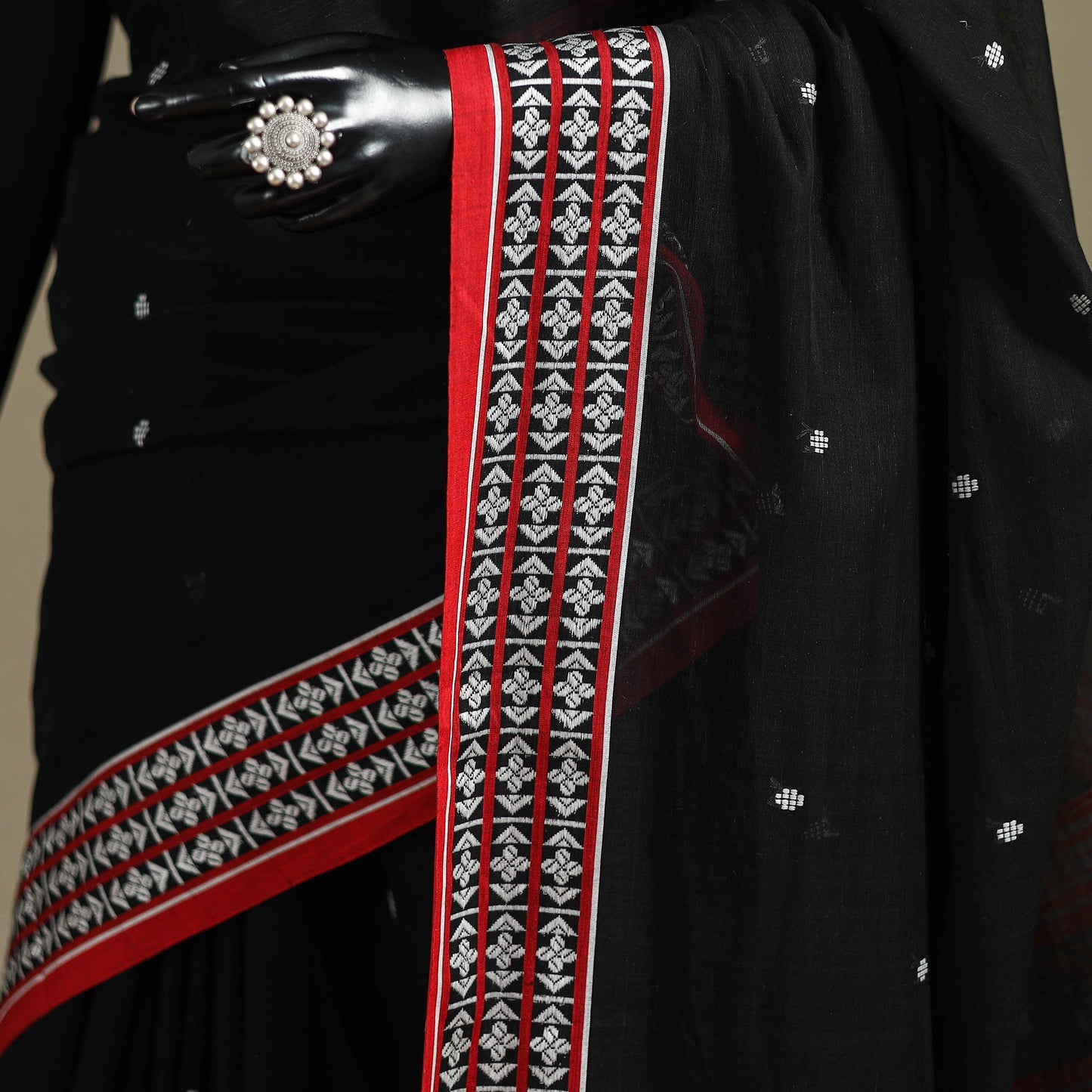 Black - bengal handwoven cotton begumpuri saree 06