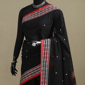 Black - bengal handwoven cotton begumpuri saree 06