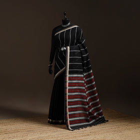 Black - bengal handwoven cotton begumpuri saree 06