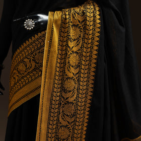 Black - bengal handwoven cotton begumpuri saree 06