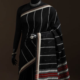 Black - bengal handwoven cotton begumpuri saree 06