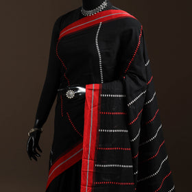 Black - bengal handwoven cotton begumpuri saree 09