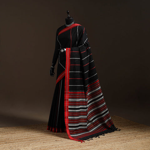 Black - bengal handwoven cotton begumpuri saree 35